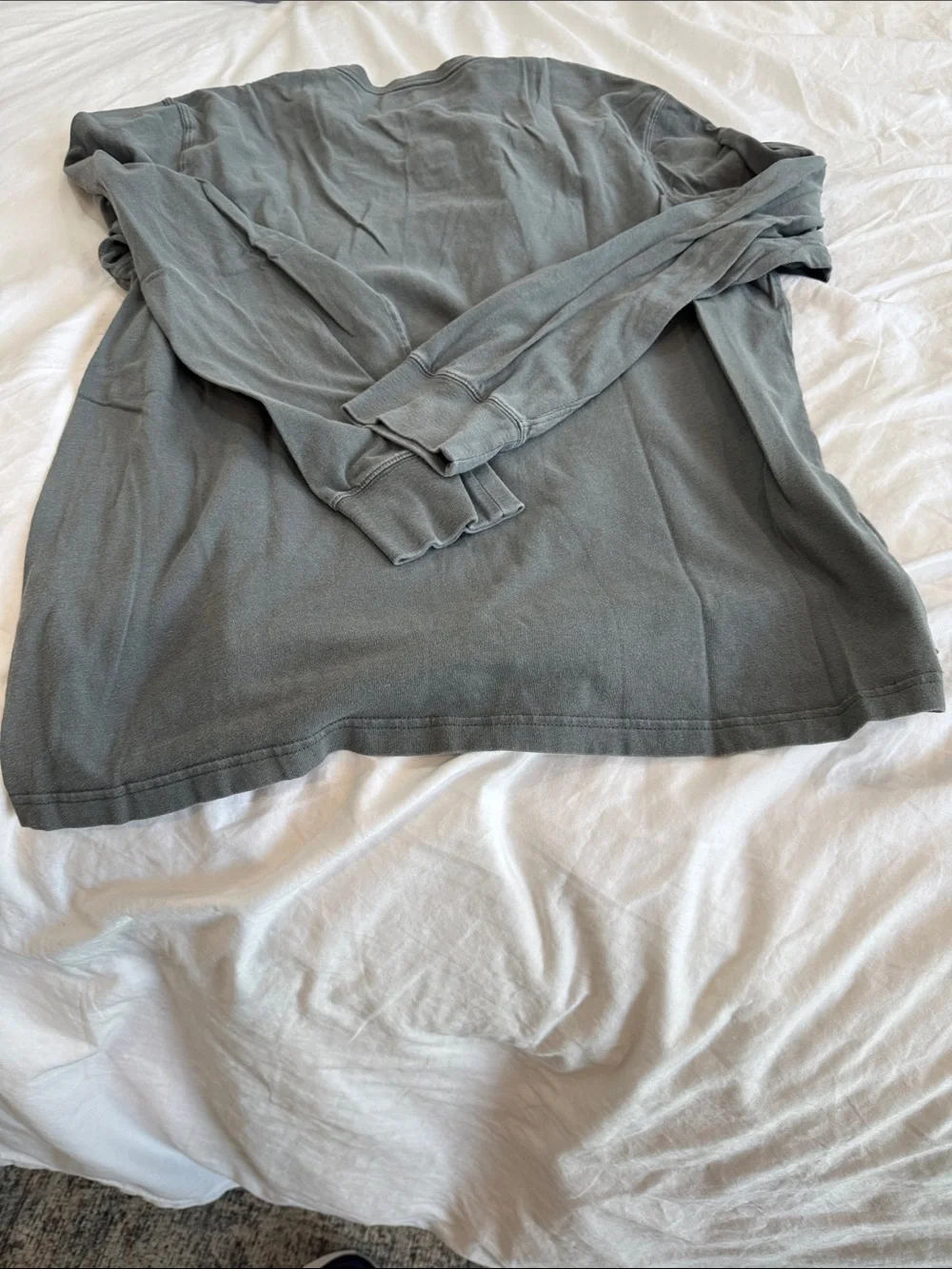 J Crew Men's Long Sleeve Henley Shirt - Green